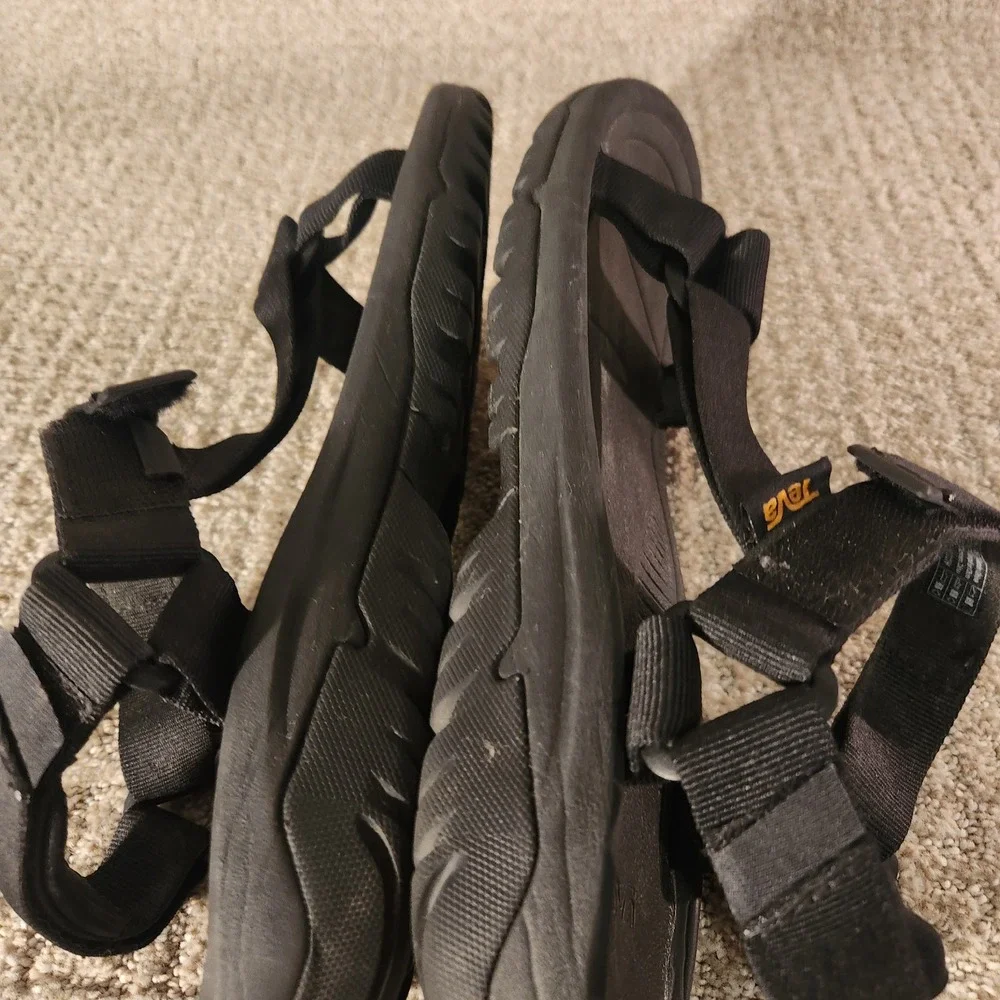 Mens Sandals Size 14 Teva Black Adjustable Straps 1019234 Slip On